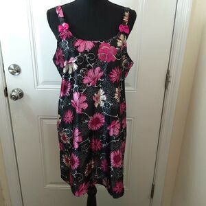 Sant'e black floral print nightgown
